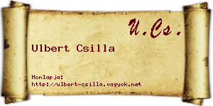 Ulbert Csilla névjegykártya